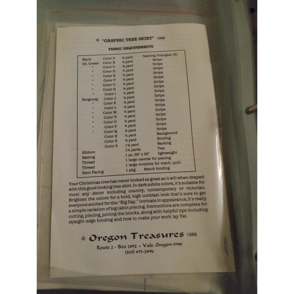 Oregon Treasures Graphic Tree Skirt Quilt Pattern - Picture 2 of 2